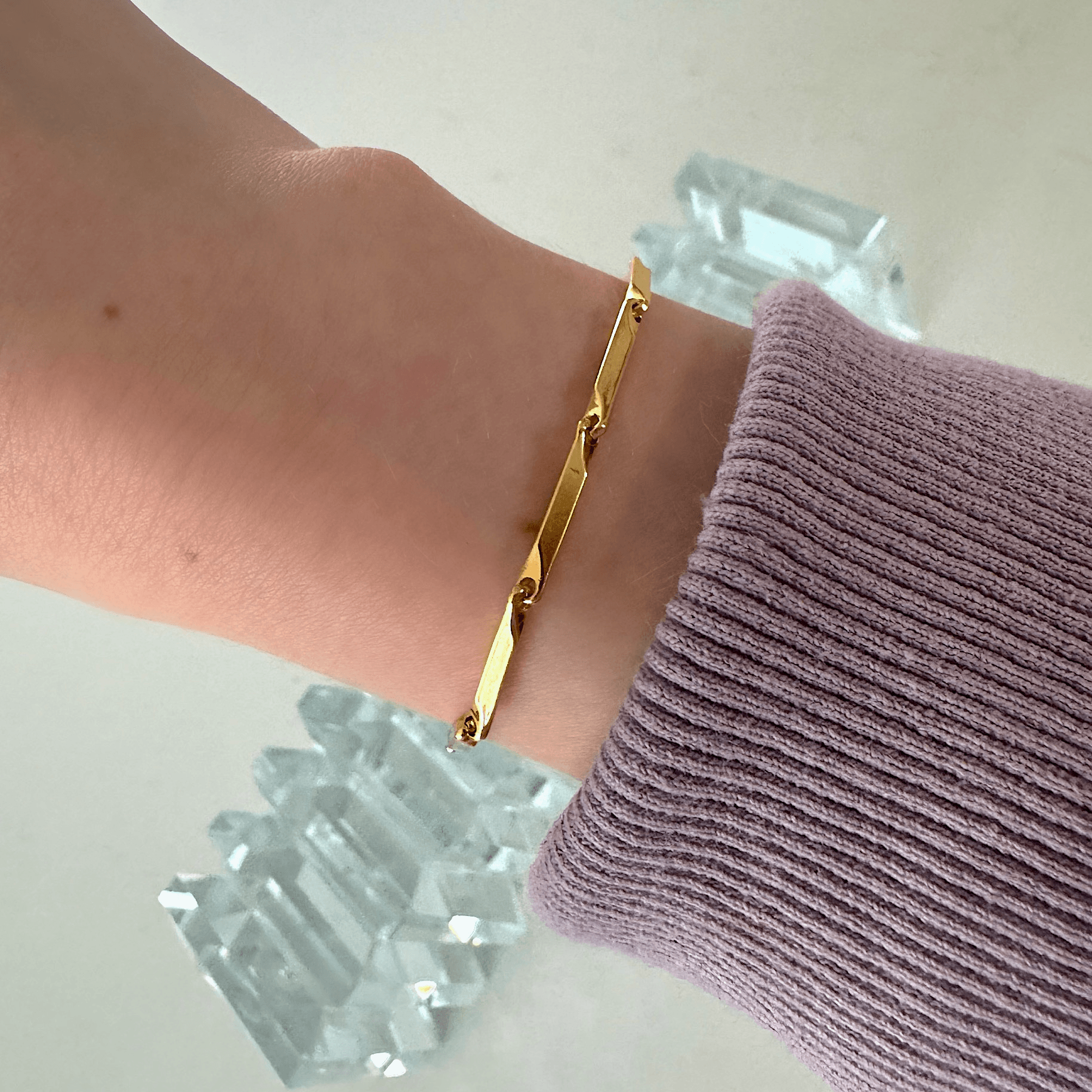 lumi chain bracelet worn on wrist