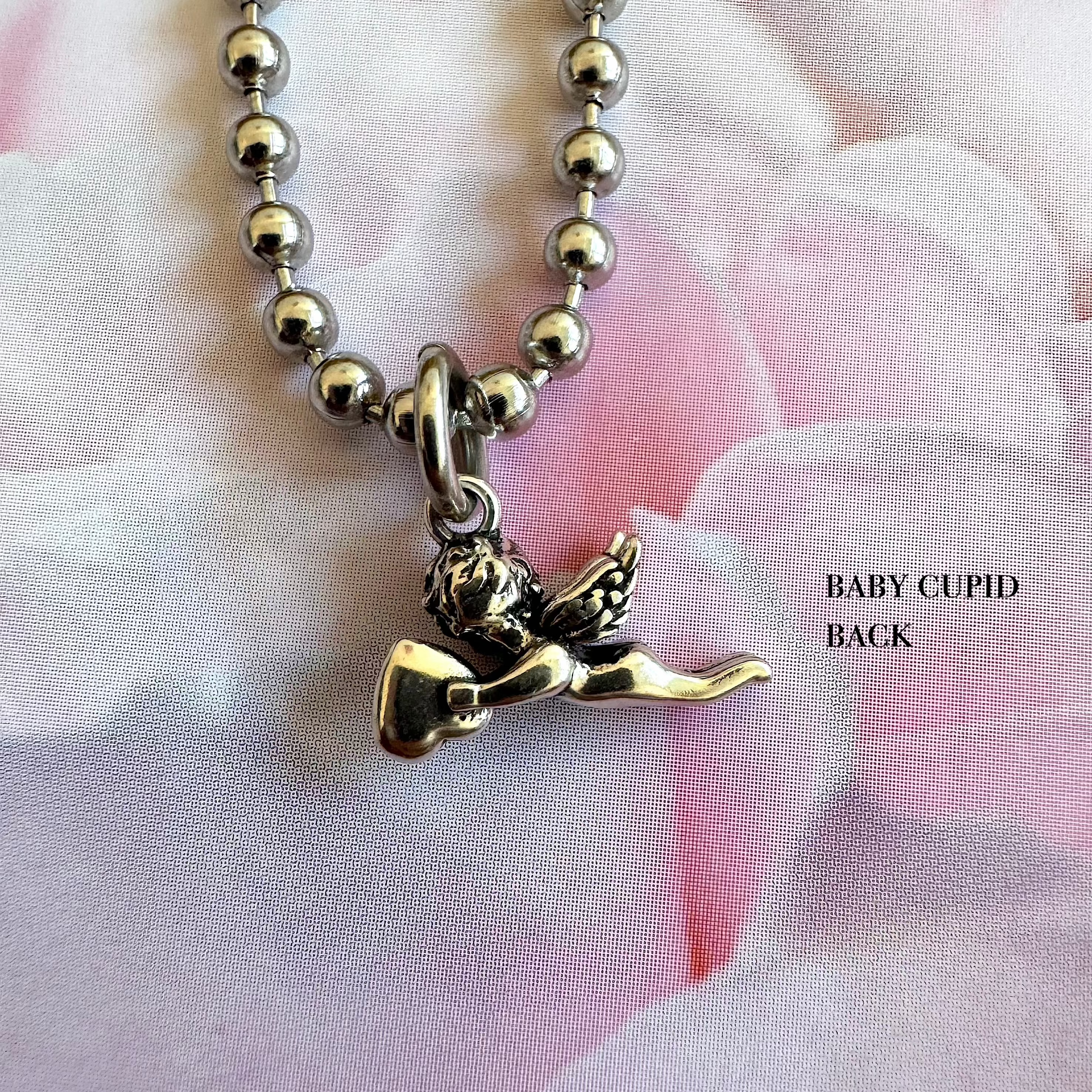 baby cupid necklace backside view