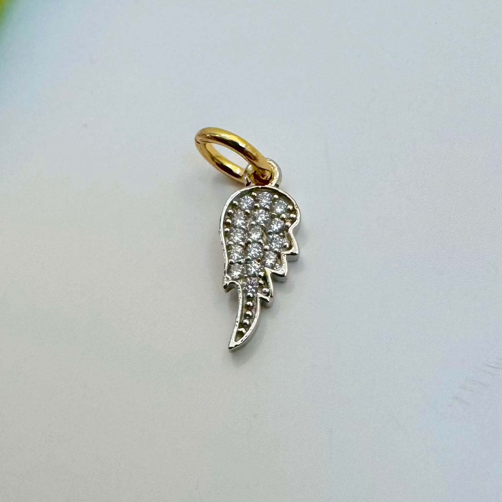 silver angel wing charm