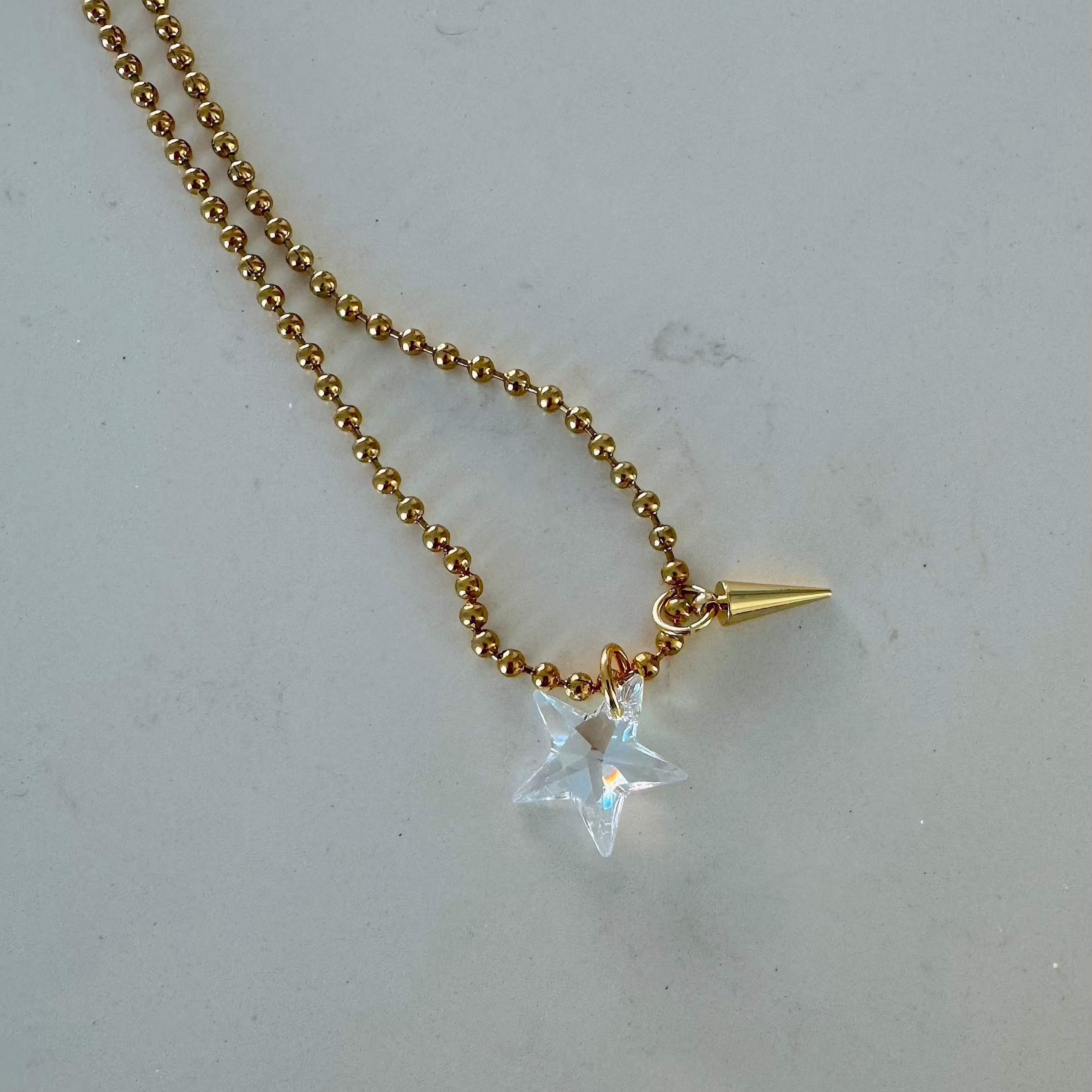 ethereal star necklace with spike charm