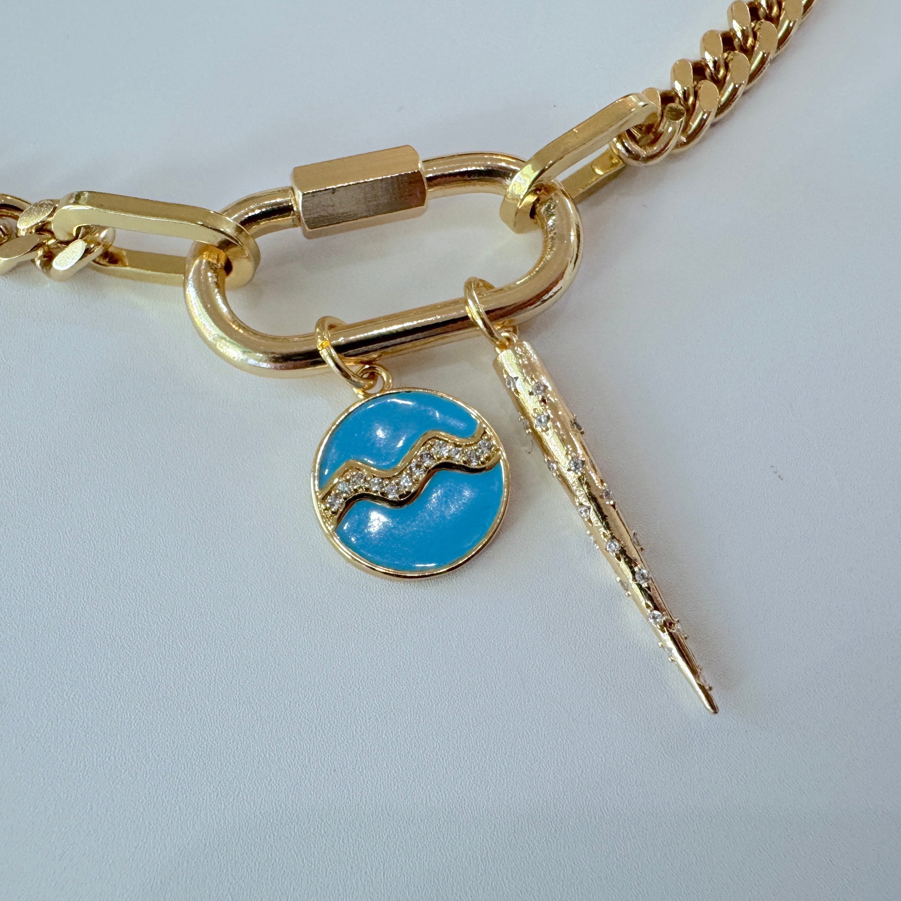 soleil zodiac aquarius necklace