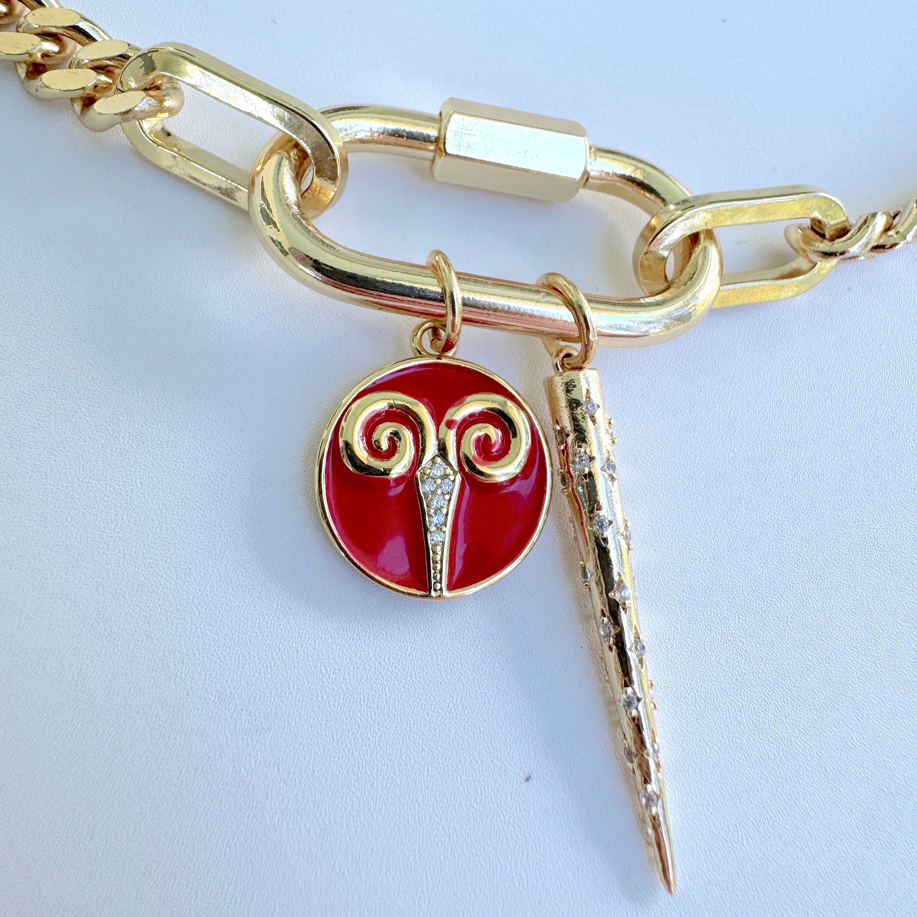 soleil zodiac aries necklace